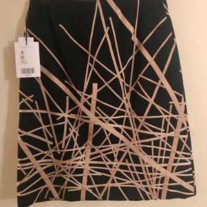 Carlisle Black Skirt Khaki Ribbon Embellishment